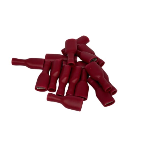 Female Spade (Fully Insulated) 6.3x0.8mm, Red