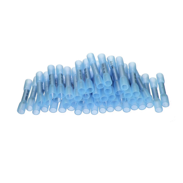 Heatshrink Insulated (Polyolefin), Butt Splice Connector (Cu), 1.5mm² to 2.5mm² Blue